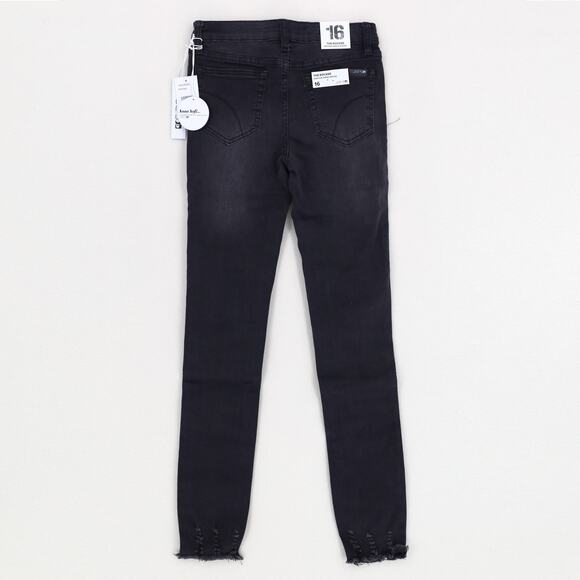 Joe's Girls Charcoal Black Denim The Rocker Ankle Skinny Jeans Big Kids Size 16 - Picture 2 of 4